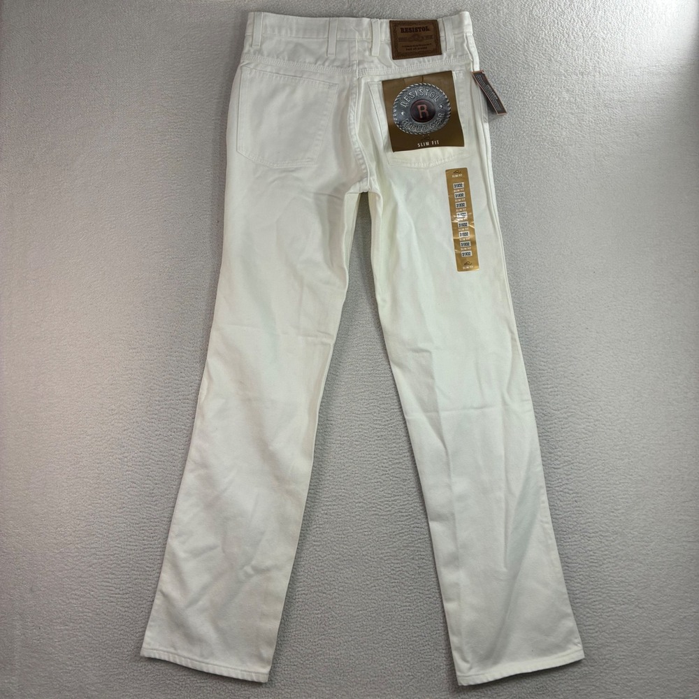 Resistol Rodeo Gear Jeans Men 31x32 White Slim Western Cowboy Boot Vintage NWT
